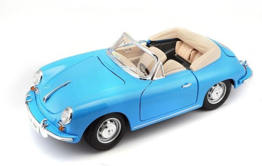 Maisto 1:18 1961 Porsche 356B Cabriolet Blue Metallic Diecast Displace Car Model