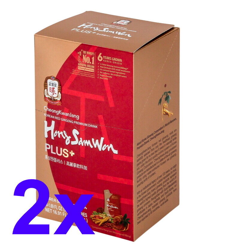 Hong Sam Won Plus Korean Red Ginseng Premium Drink Pouches 10/20/30 x 50ml 