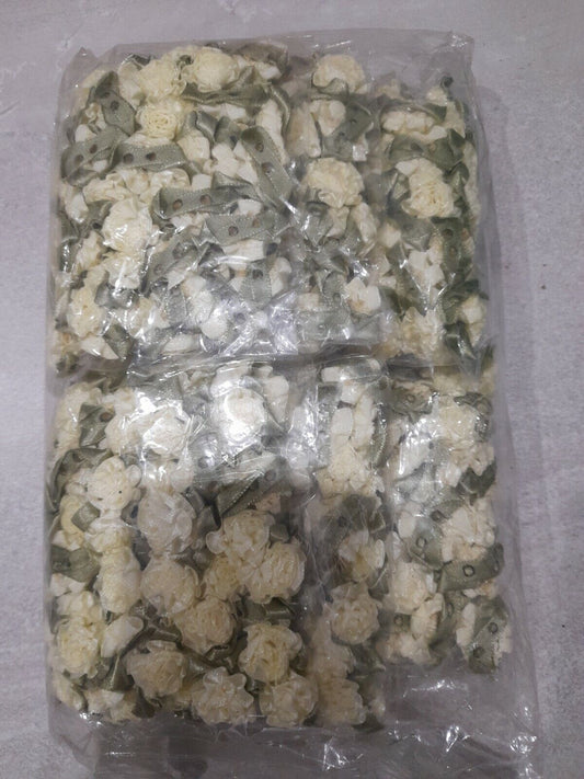 600Pcs Handmade Ribbon Rosettes Fabric Flowers For Wedding,Clothes Embellishment