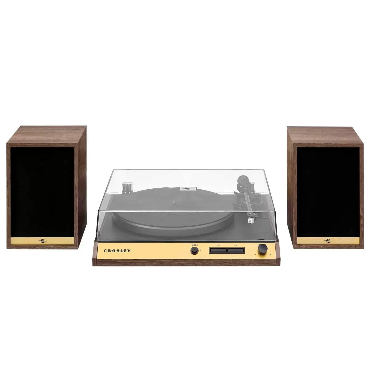 Crosley C72 Record Vinyl Shelf Turntable with Speakers Walnut CR72A-WA