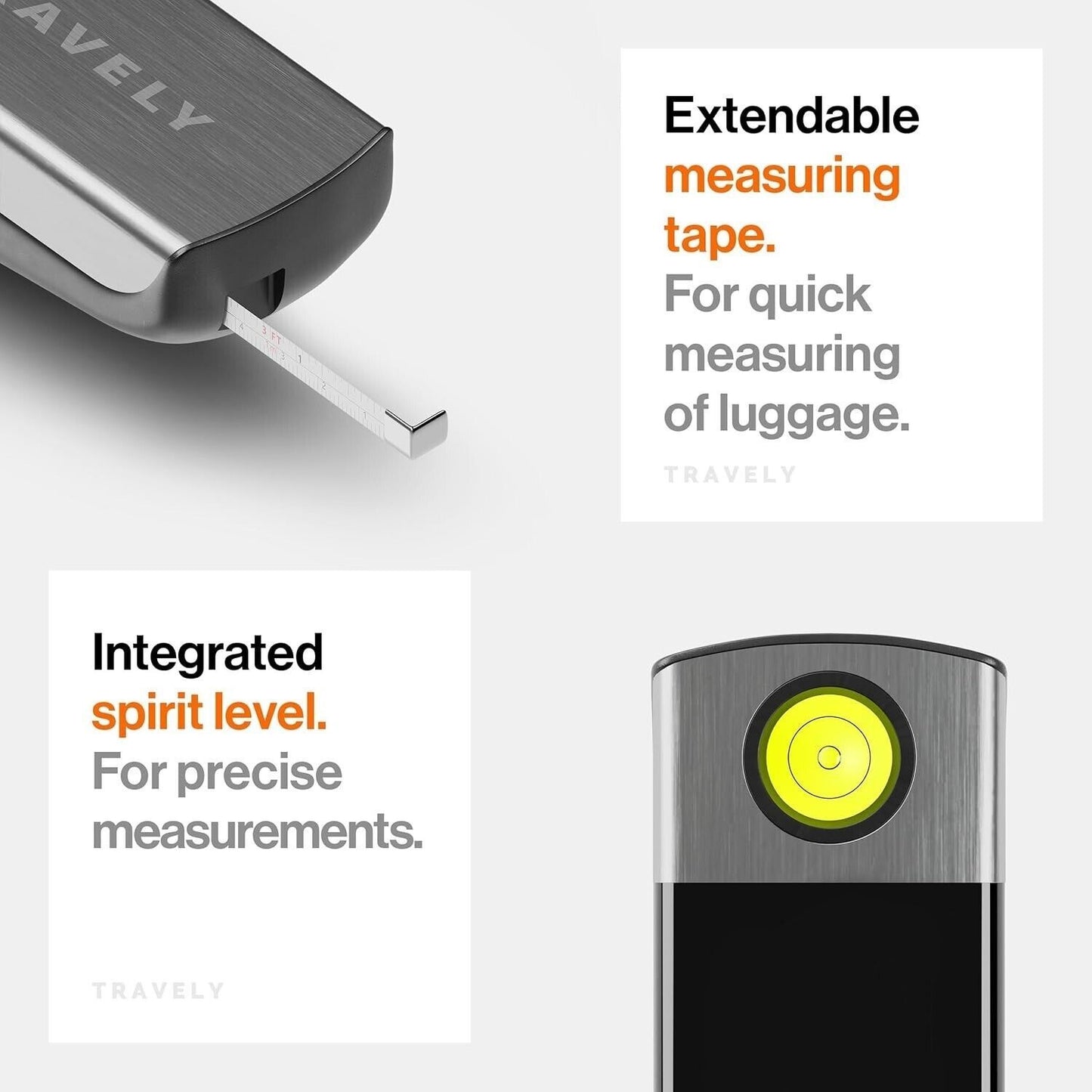 Electronic Portable Digital Luggage Scale 50K Travel Tape Measure Built-in Level