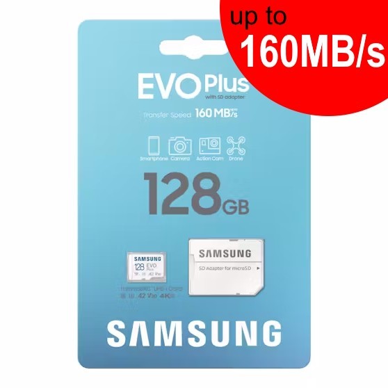 Micro SD Card 128GB Samsung Evo Plus micro SDXC Class 10 Camera Memory 160MB/s