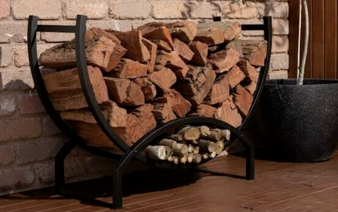 Glow Cellar Designer Fireplace Firewood Log Holder Timber Wood Storage Brand New