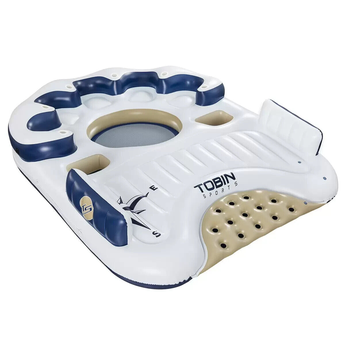 Tobin Sports 7 Person Seas The Day Giant Inflatable Party Lake Island 3.92x3.08m