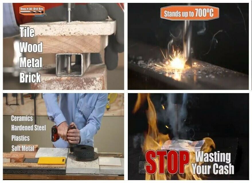 Does-It-All Drill Bits #As seen on TV # Genuine Product # Bonus Bit Set