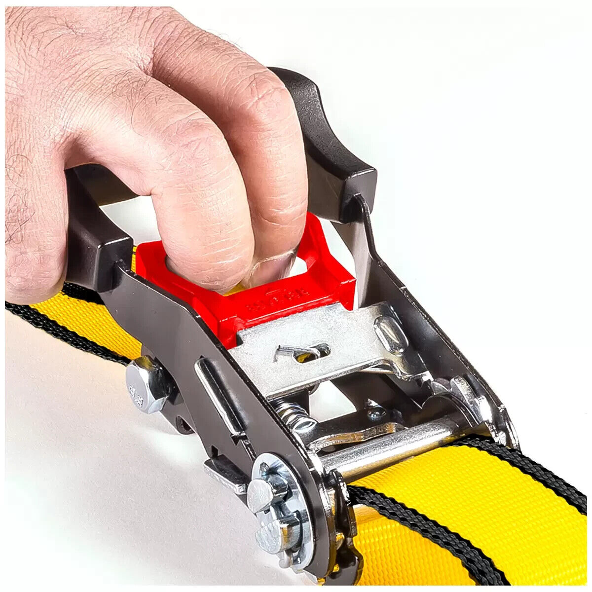 CAT Heavy Duty 4 PC Ratchet Tie Down Set 4.87m Long x3.8cm Wide Adjustable Strap