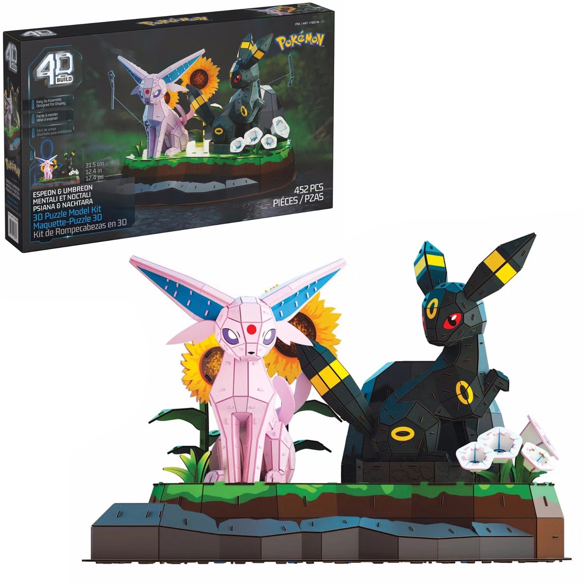 4D Build Pokémon Espeon & Umbreon 3D Puzzle Model Kit 452 Pieces 6076736