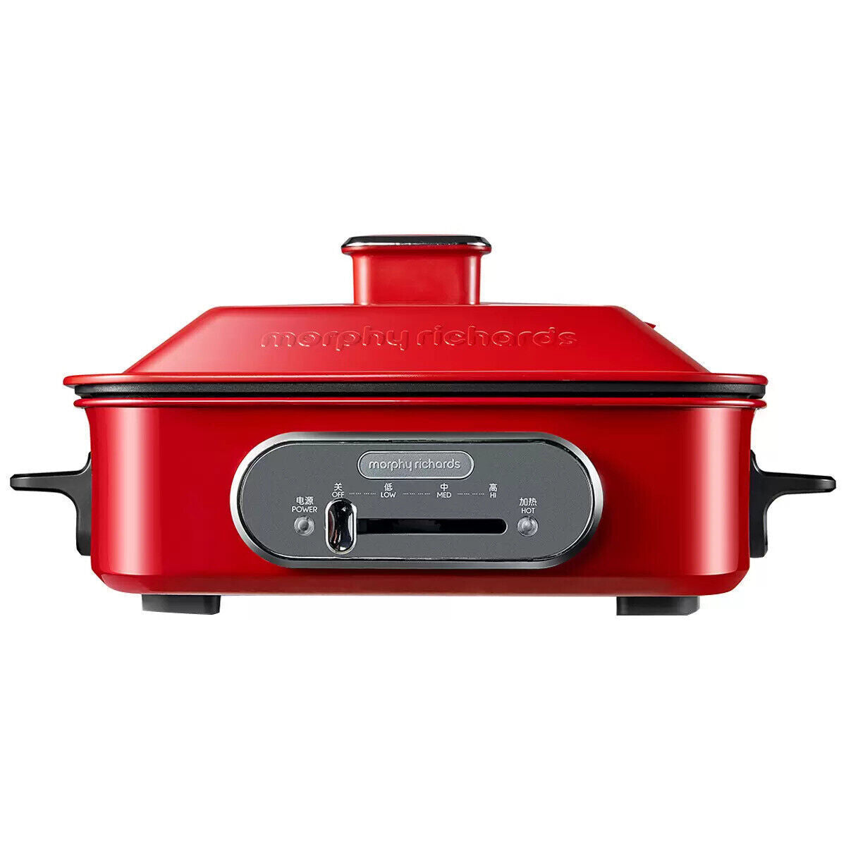 Morphy Richards 3-in-1 Cooking Pot Multifunction Grill Steam Slow Non Stick Red