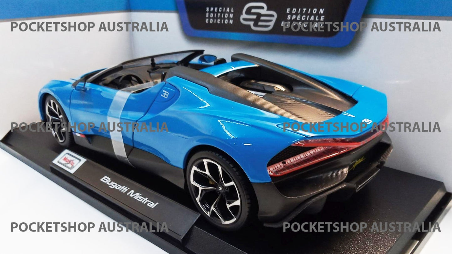 Maisto Blue Bugatti Mistral 1:18 special edition Diecast Display Toy Car