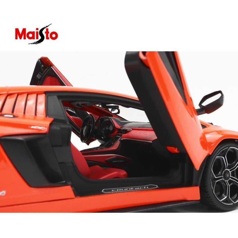 Maisto 1/18 2021 Lamborghini Countach LPI 800-4 Orange 1:18 Diecast Car Toy