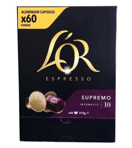 [CLEARANCE] 60X Lor Espresso SUPREMO Coffee Capsules L'OR Nespresso Compatible