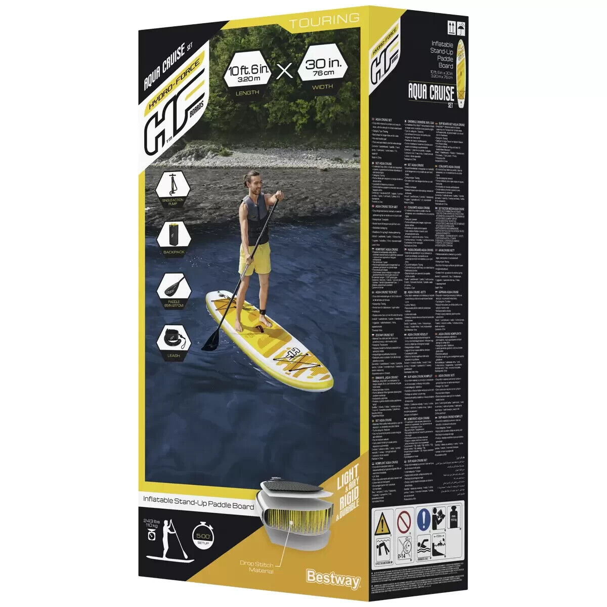 Hydro-Force Aqua Cruise Inflatable Stand Up Paddleboard Set 3.2M SUP