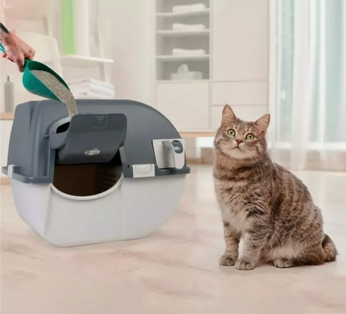 Omega Paw EZ-RA20 Roll 'N Clean Self Cleaning Cat Litter Box Large