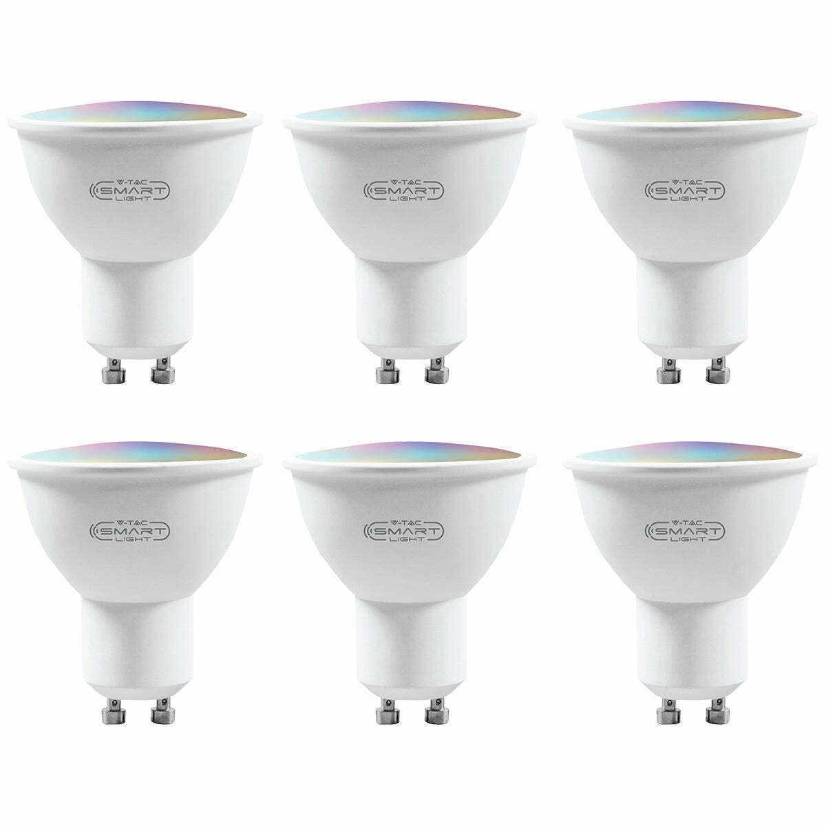 V-TAC 6pk Innovative RGB LED Lighting Smart Spotlight 5.5W Dimmable GU10 VT-5166