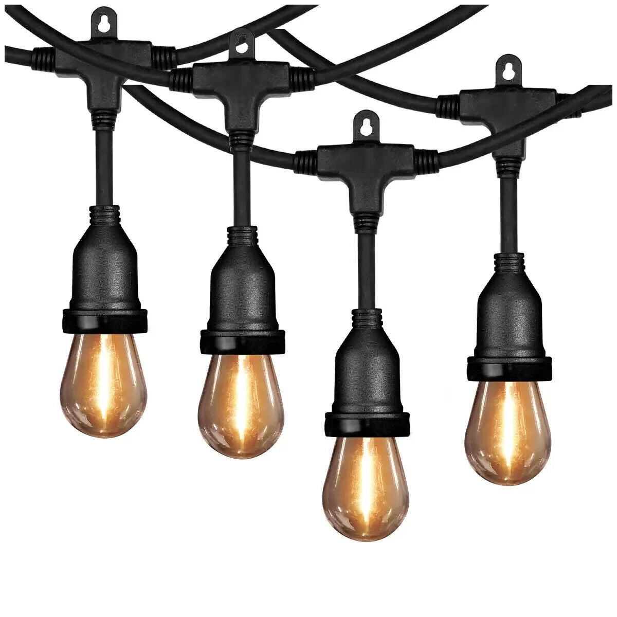 Feit 14.6m/48ft 24 Sockets IP65 Indoor/Outdoor LED Filament String Light Set