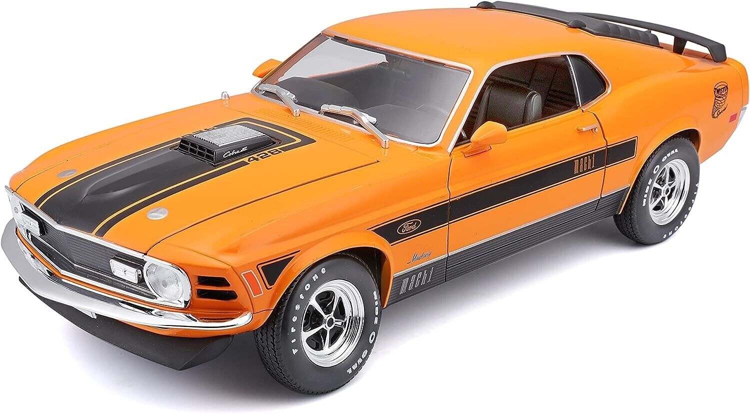 Maisto 1970 Ford Mustang Mach 1 Orange Die Cast Model car 