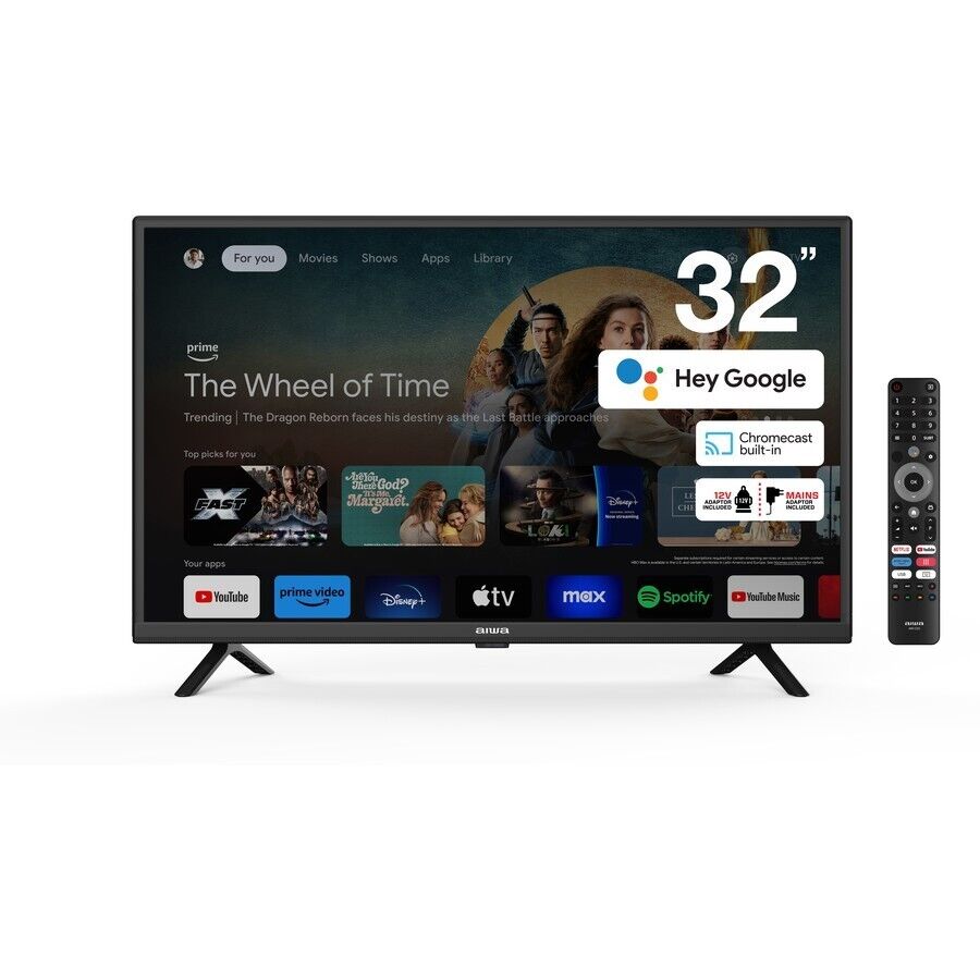 AIWA 32" 12v 240v HD Smart Google TV Chromecast Voice Assistant FREE Shipping