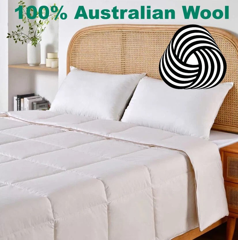 Onkaparinga Australian Wool Quilt Cotton Cover Super Warm And Comfortable Queen