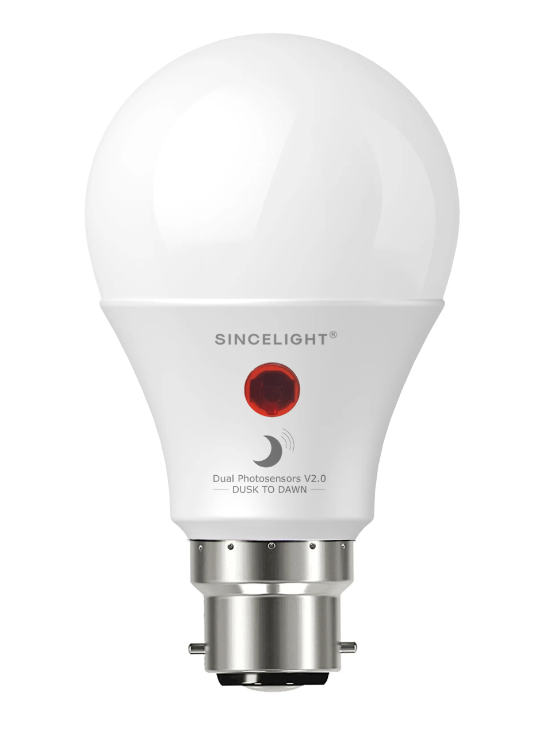 SINCELIGHT 9W B22 Dusk to Dawn Outdoor LED Lights Sensor Bulbs Auto On/Off Lamps