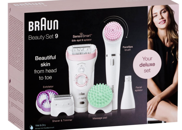 Braun All Body Beauty Wet and Dry Set 9 Spa Brush Shaver Trimer Massage Pad
