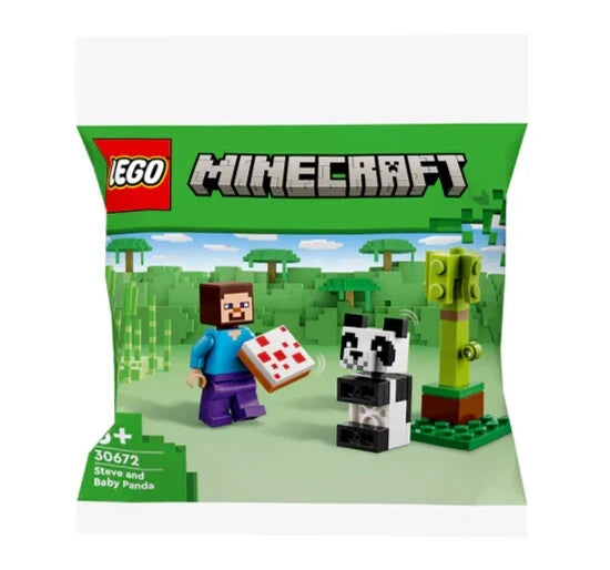 LEGO Minecraft STEVE and BABY PANDA 30672 PolyBag SEALED RARE EXCLUSIVE NEW