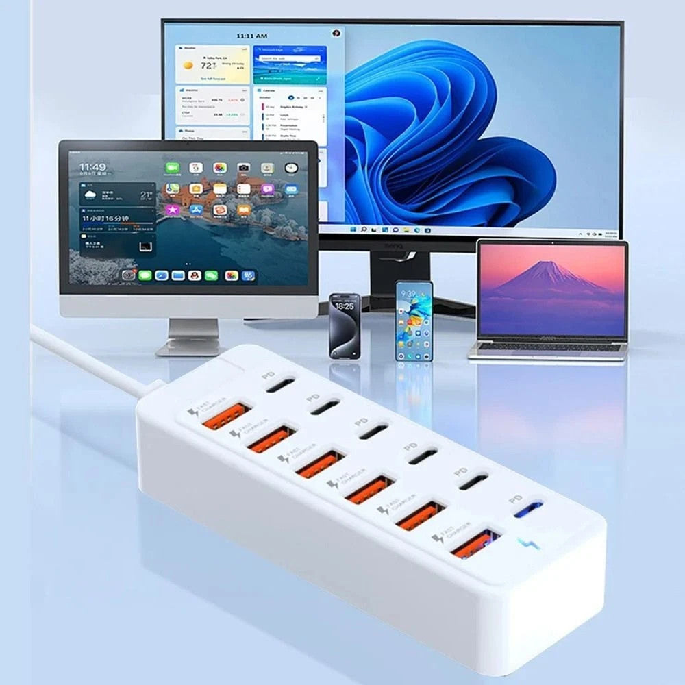 12 in 1 Charging Station Multiple Ports USB Hub NEW USB C A Charger Office