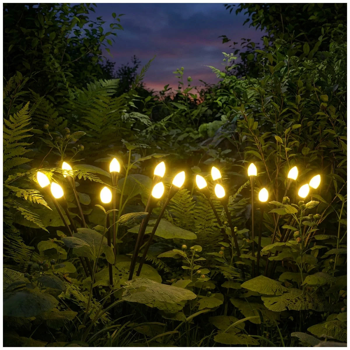 4 Pack Solar Garden Firefly Lights,8 LED Outdoor Waterproof Powered Firefly Wind