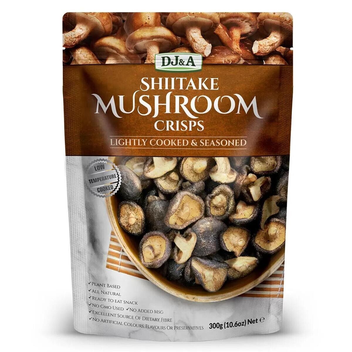 3x/2x/1x 300g DJ&A Whole & Cut Shiitake Mushroom Crisps Kids Snack Fibre Vegan
