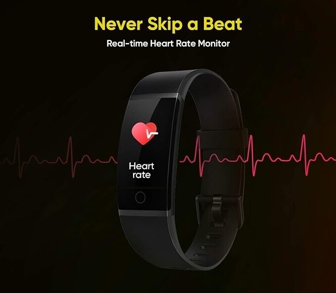Realme Band Activity Tracker Heart Rate Monitor ‎0.96" TFT Display Unisex Black