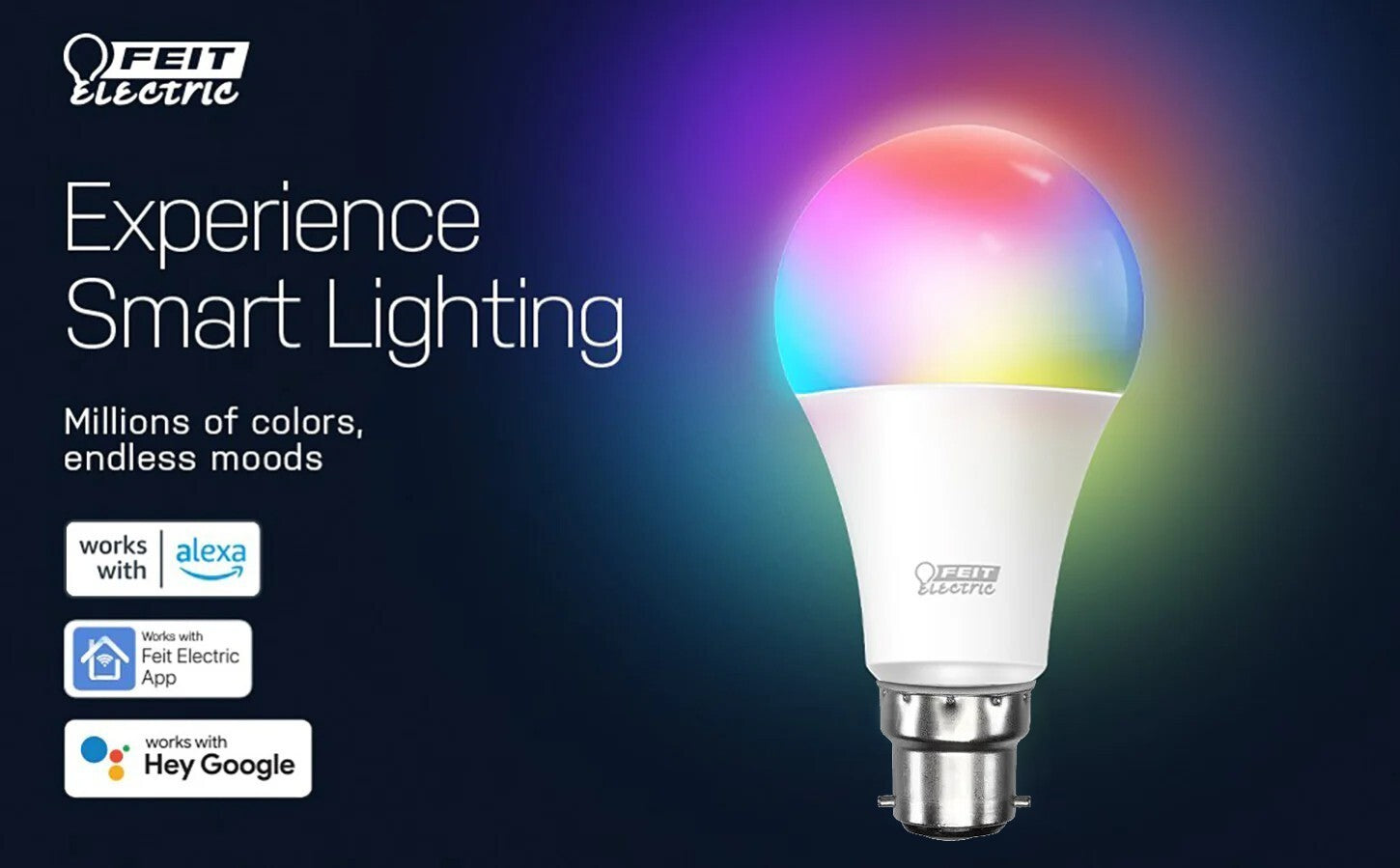 FELT LED illuminated RGB Smart Light Bulbs 800ml B22/E27 WIFI Alexa Google Home