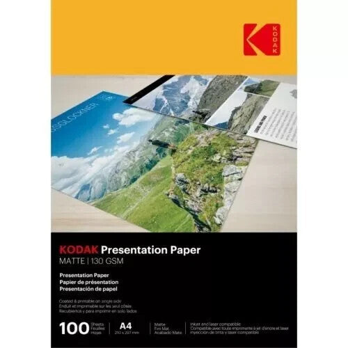 100 Sheets Kodak Presentation Matte 130gsm A4 Photo Paper