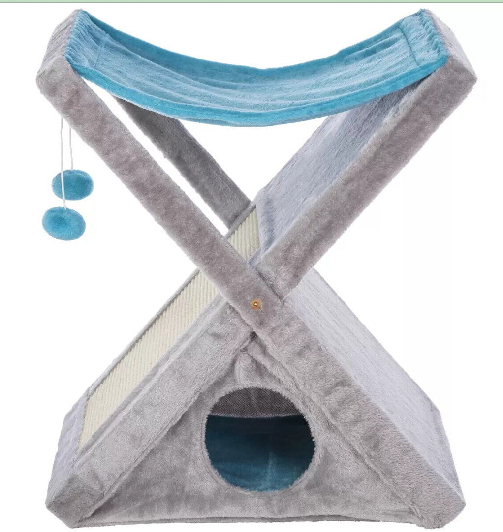 Prevue Pet X-tra Fun Kitty Center Scratching Panel Hideaway Play Nap