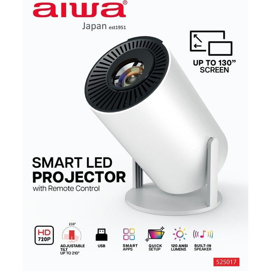 AIWA Smart HD LED Projector WiFi Bluetooth HDMI USB Android Office Home Theater