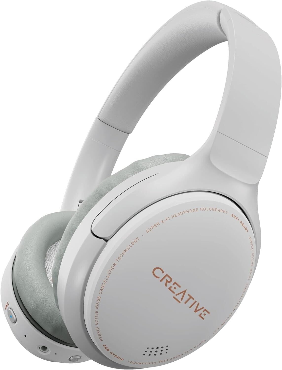 Creative Zen Hybrid (White) Wireless Over-ear Headphones with Hybrid ANC, EF1010