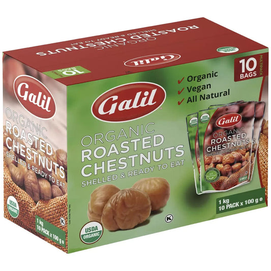 10 x Galil Organic Roasted Chestnuts 100g