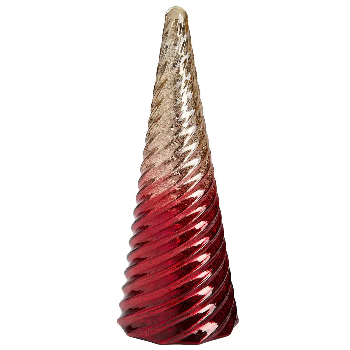 5pcs Glass Christmas Tree with LED Light Decor Tabletop Ornament Centrepiece Red