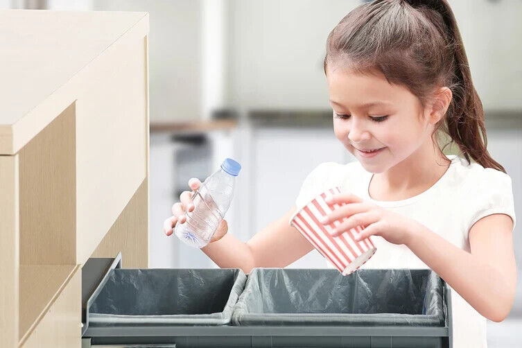 Ovela 40L Twin Pull Out Kitchen Rubbish Bin