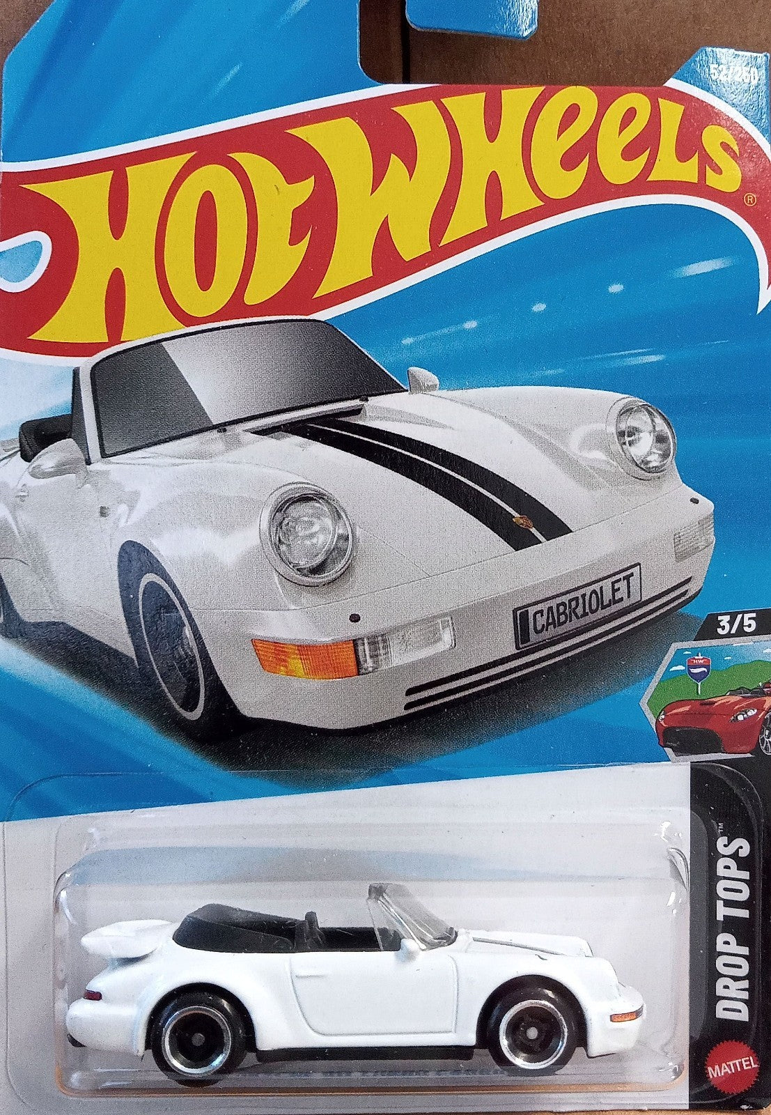 Hot Wheels Drop Tops 3/5 - Porsche 911 Turbo Cabriolet White 52/250
