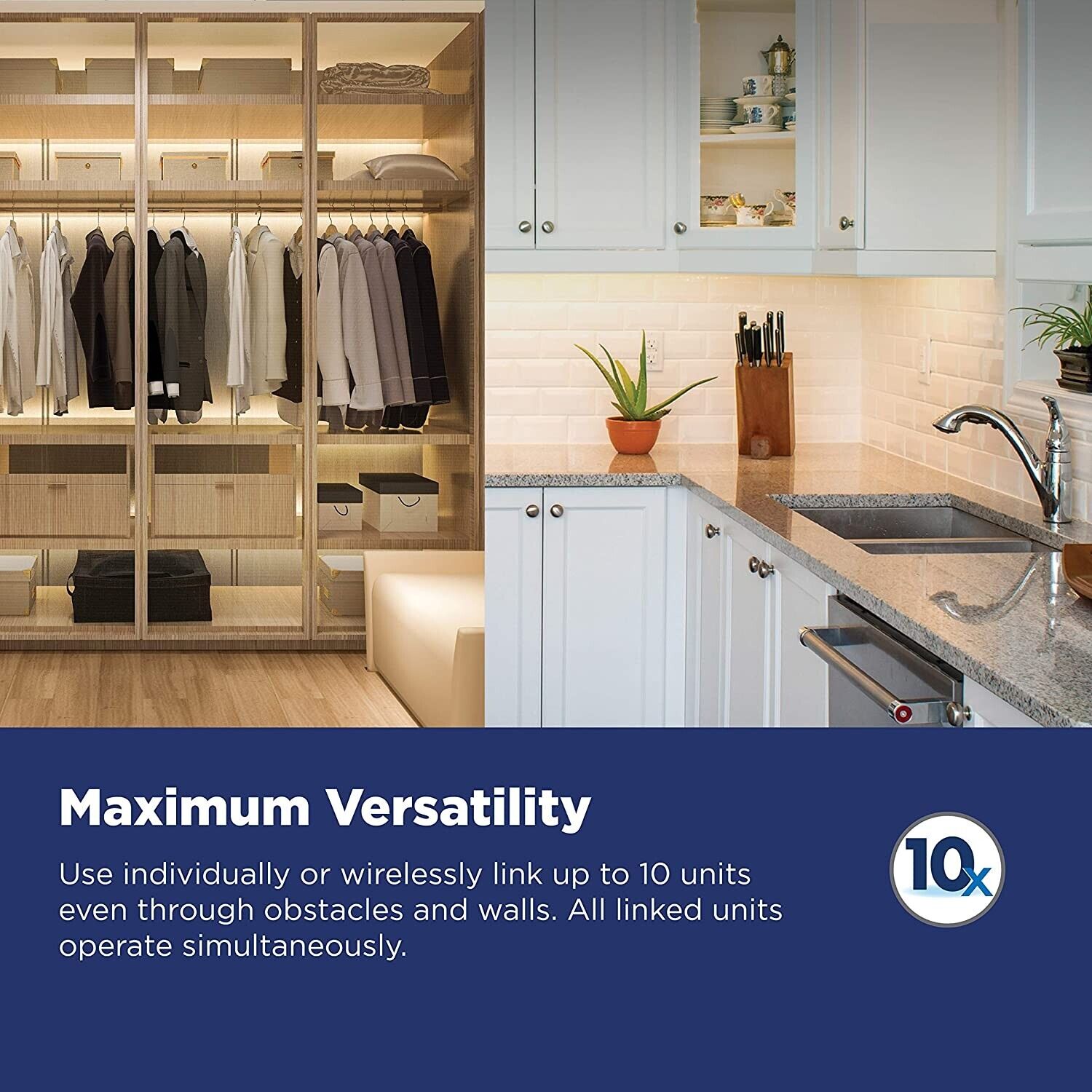 Westinghouse 3-Pack Rechargeable LED Wireless Wave Activated Light Bar Kitchen