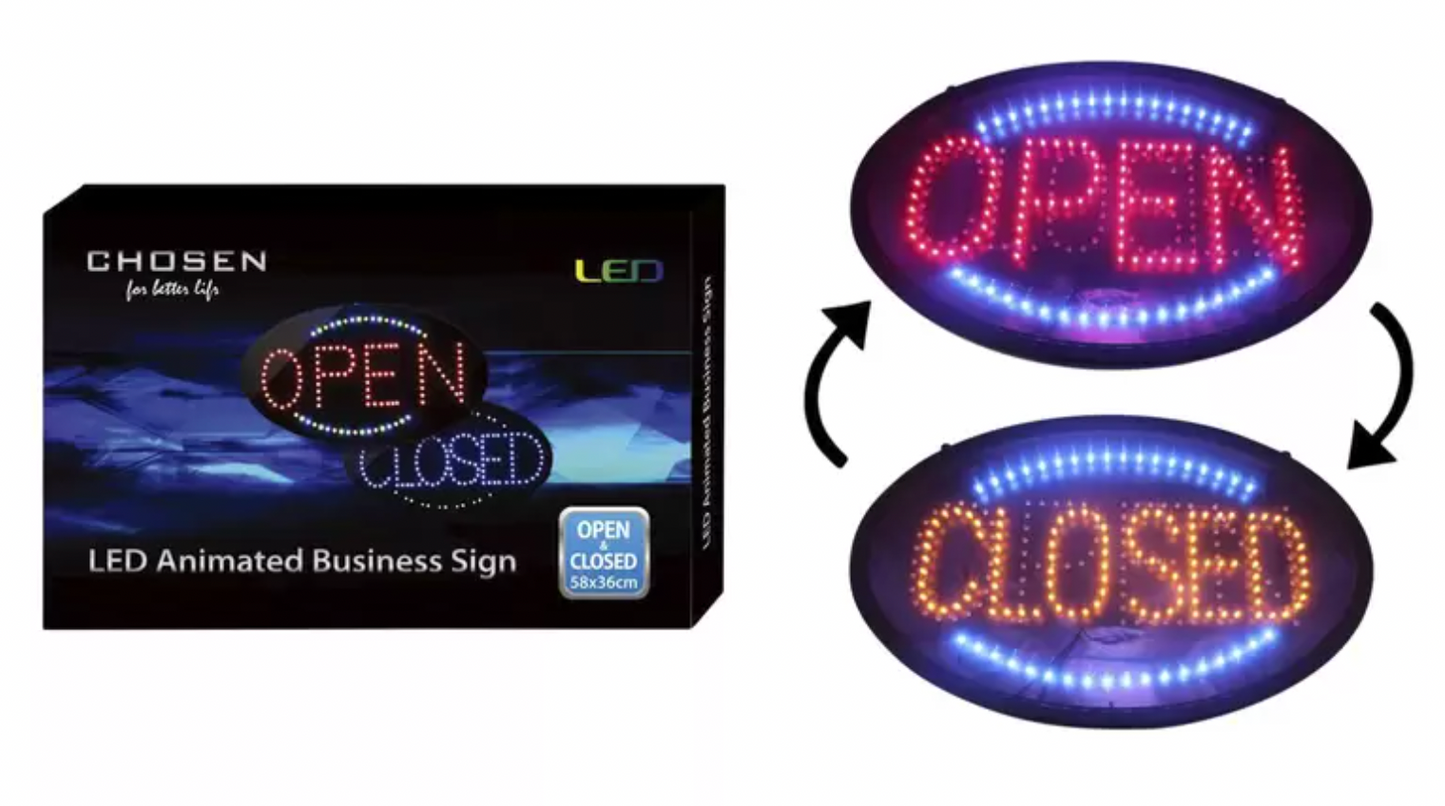 Chosen LED 58 x 36cm Neon Open Close Shop Sign