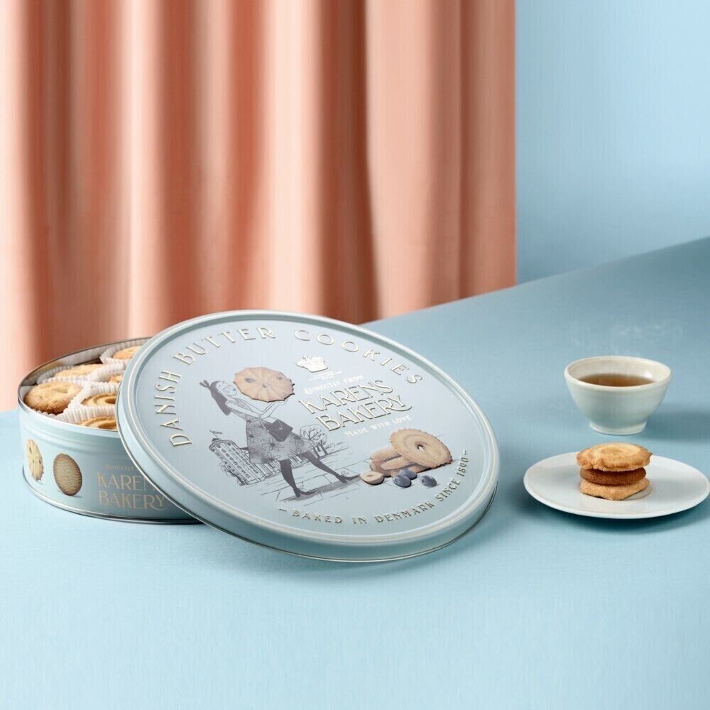 Karens Bakery Danish Butter Cookies Tea Snack Sweets Biscuit Share Gift Tin 908g