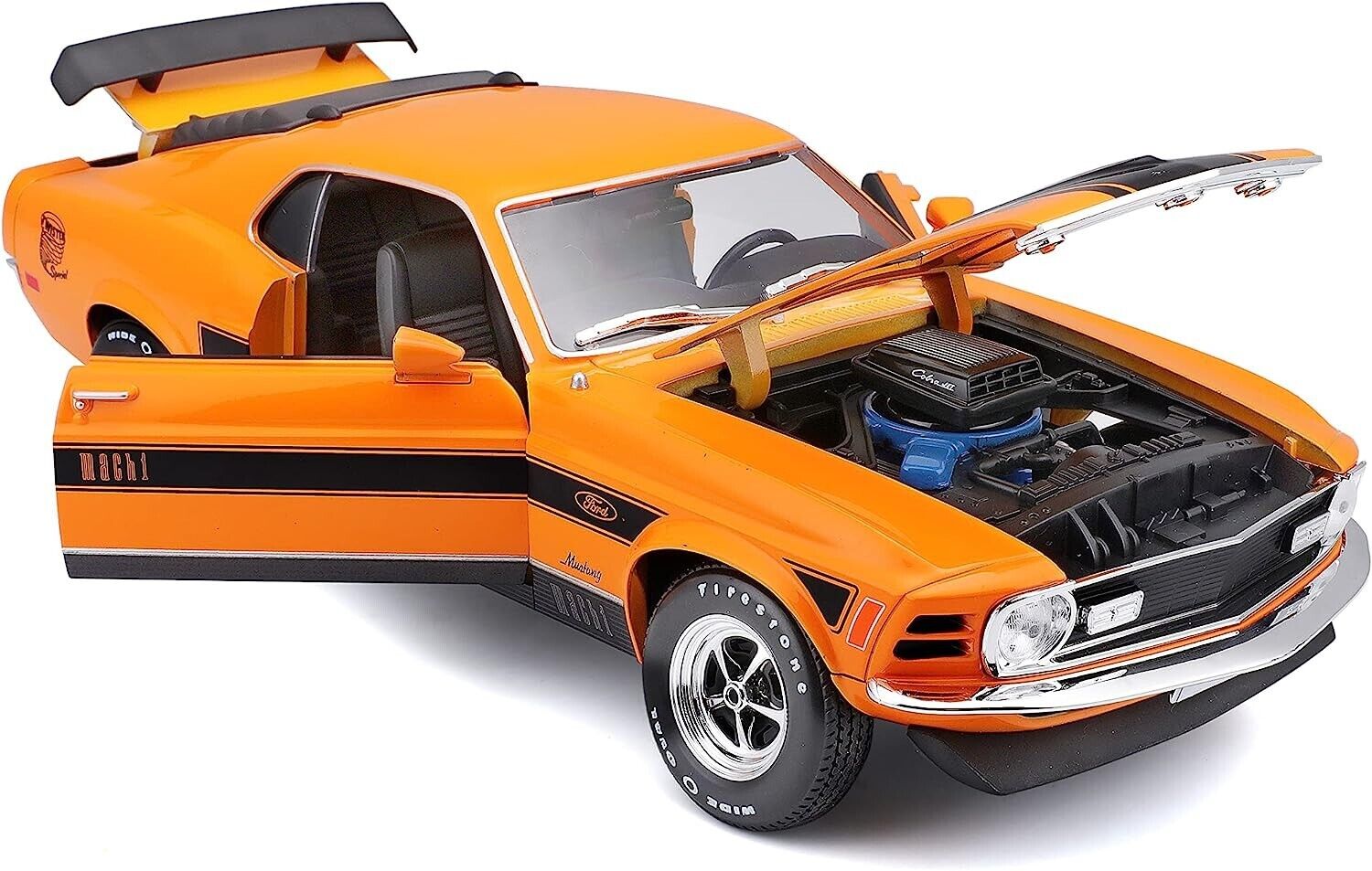 Maisto 1970 Ford Mustang Mach 1 Orange Die Cast Model car 