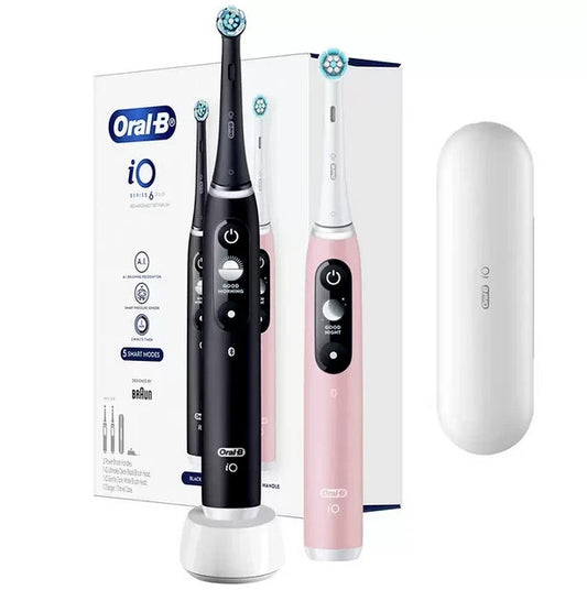 Oral-B iO Series 6 Duo Electric Toothbrush - Black Onyx And Light Rose iO6 Twins