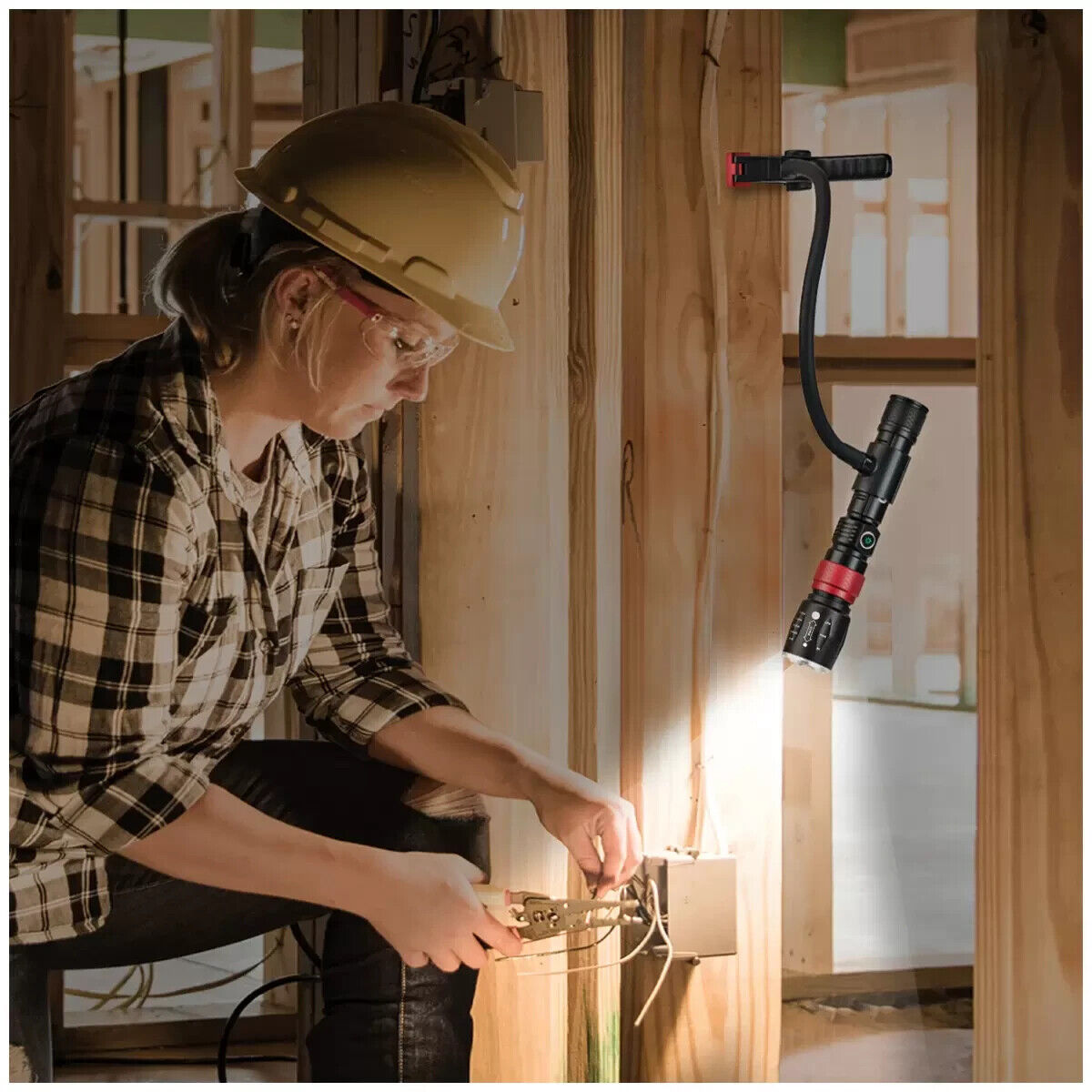 Camelion 3 in 1 LED Flashlight Kit Rechargeable Work Light Flexible Torch