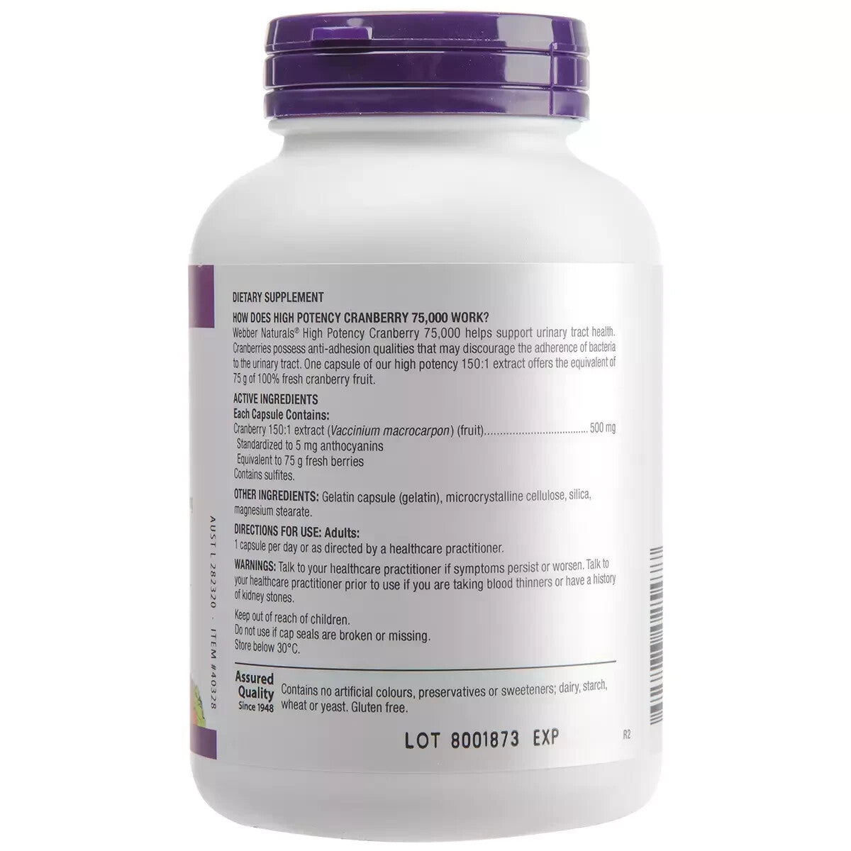 Webber Naturals Cranberry Extract 500mg 120 Capsule