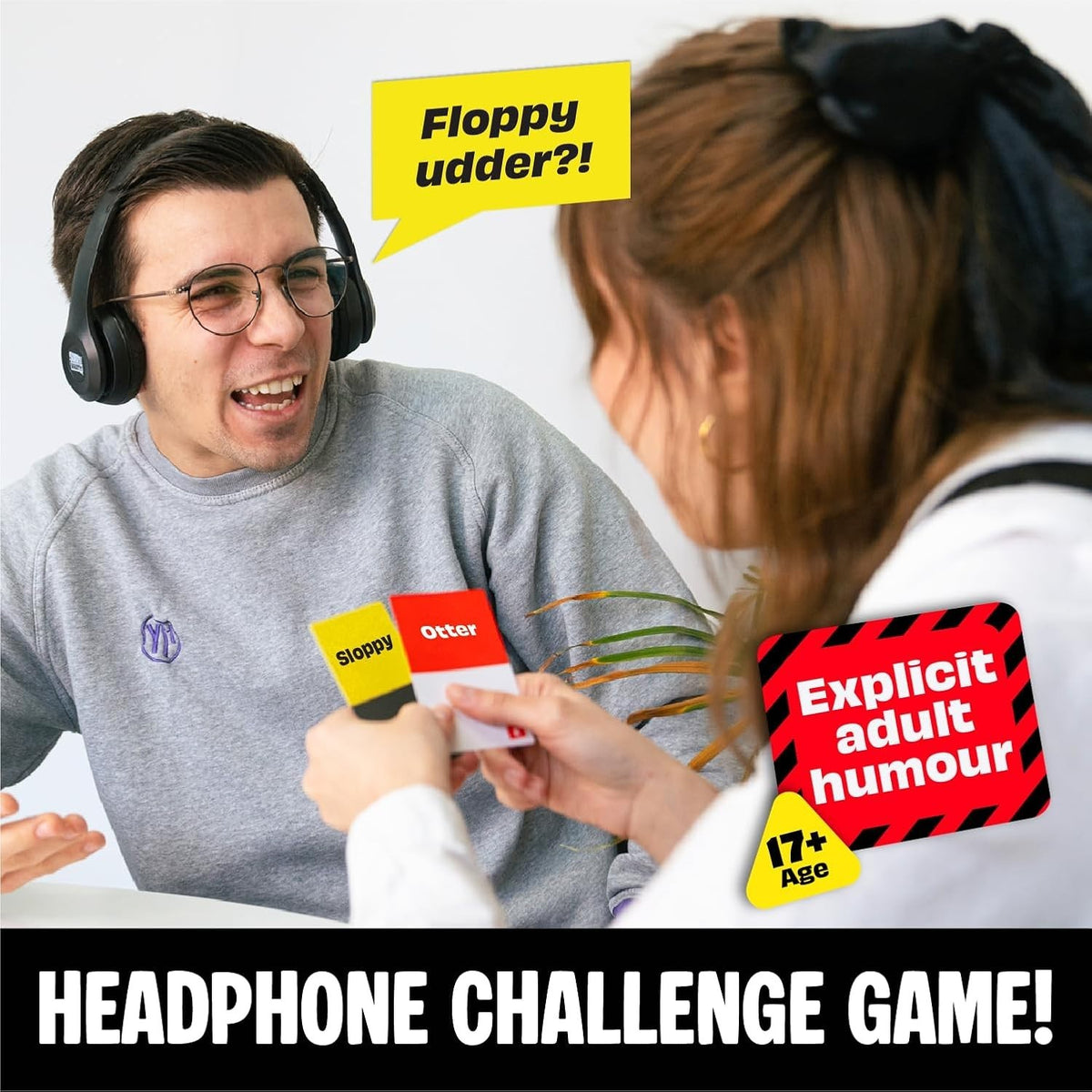 Sorry What?! Card Game 18+ Adults Only 400 Cards Wireless Headphones Included