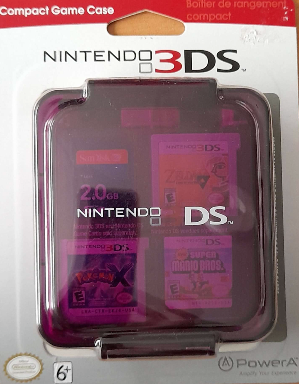 Nintendo 3DS Compact Game Case Clear Purple Stores 16 Game Cards Age 6+
