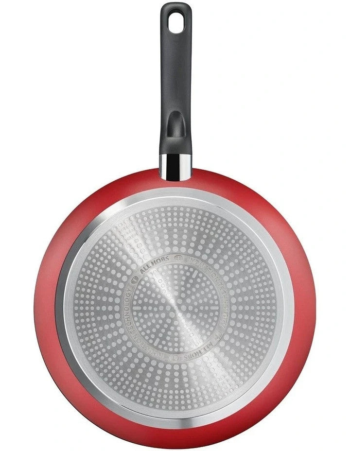 Tefal Red Delight Frypan Set 24cm And 28cm Twin Pack in Red