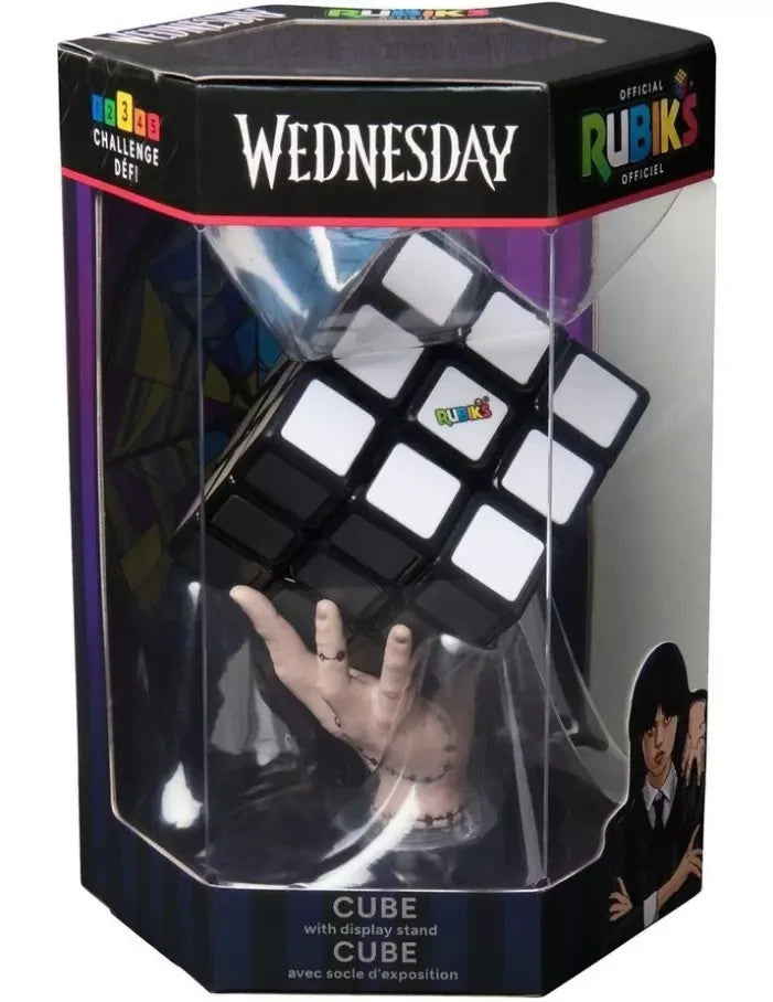 Rubik's Cube Wednesday Greyscale Cube include "Thing" display stand