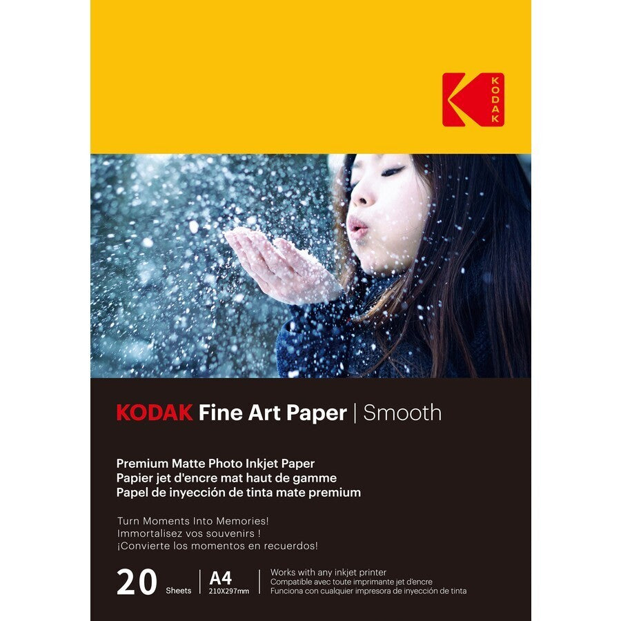 20 Sheets Kodak Fine Art Smooth Premium Matte 230gsm A4 Photo Paper